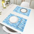 thumbnail image 6 of Wavy Stripe Pattern Reversible Placemat Non Slip Coffee Mat 18x12 Inch for Dining, Kitchen, Coffee, 6 of 9