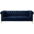 thumbnail image 3 of Posh Living Ryder Button Tufted Leather Chesterfield Sofa in Navy Blue/Gold, 3 of 9