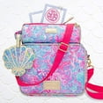 thumbnail image 3 of Lilly Pulitzer Pink Pencil Pouch Holder, Cute Travel Bag/Case with Carrying Handle and Zip Close, Viva La Lilly, 3 of 3