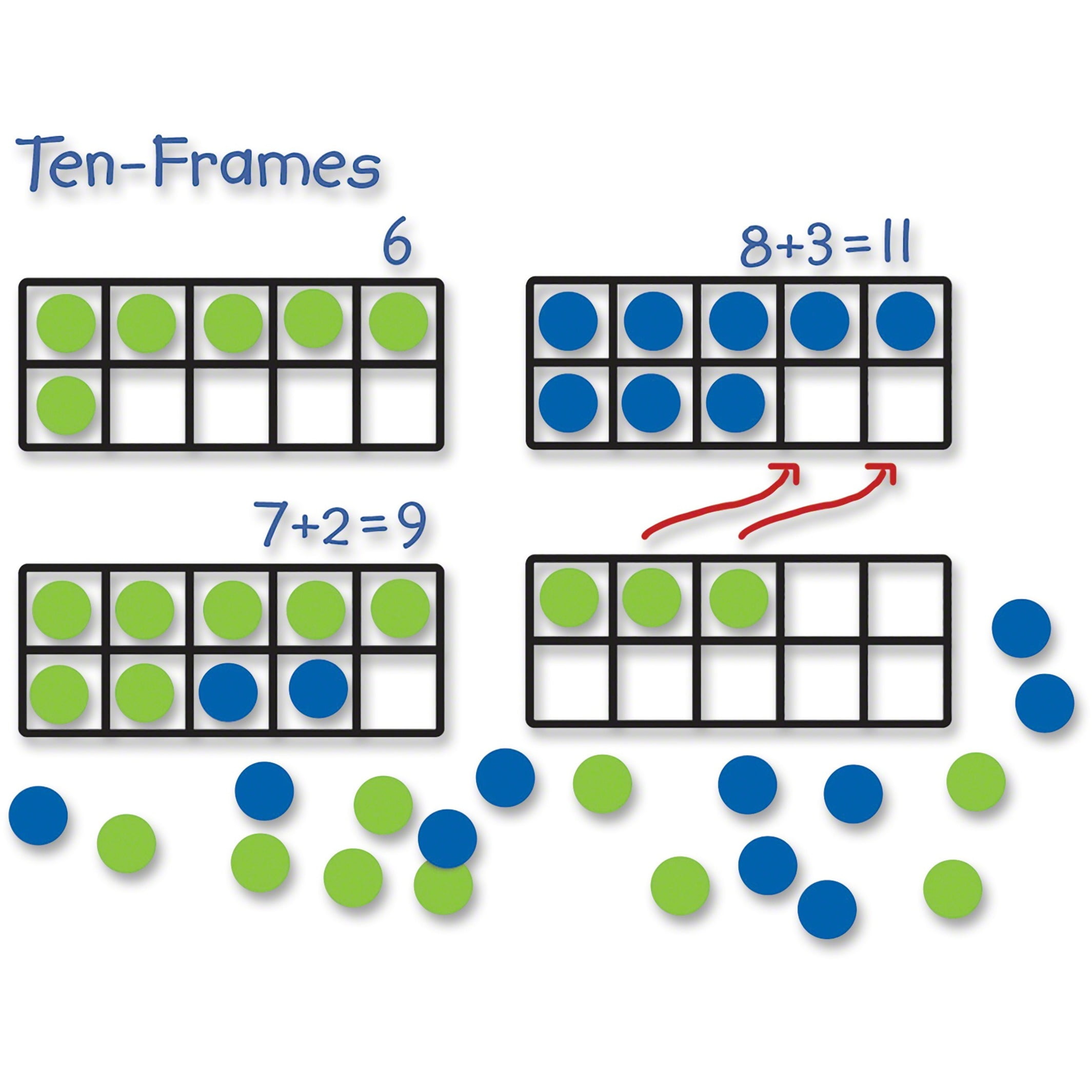 Learning Resources Giant Magnetic Ten Frame Set 4 Frames 40 Pieces 6644 