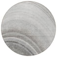 thumbnail image 4 of 8' Gray Silver And Beige Round Abstract Washable Indoor Outdoor Area Rug, 4 of 5