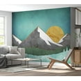 thumbnail image 5 of Abstract Wallpaper Wall Mural - Geometric Mountain Landscape, 5 of 5