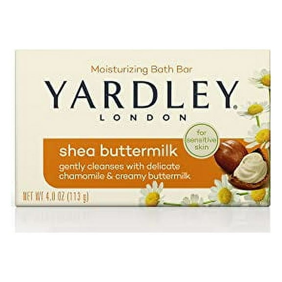 Yardley London Shea Buttermilk Sensitive Skin Naturally Moisturizing Bath Bar, 4 Ounce