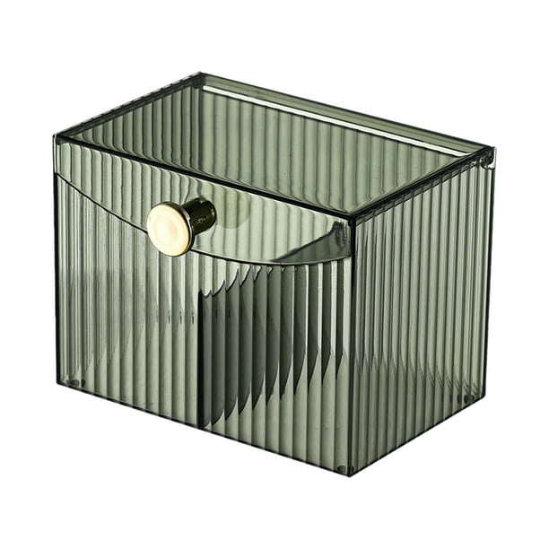 Caja de almacenamiento de plástico con compartimentos para cosméticos, para escritorio, varios, gran capacidad, ideal para guardar joyas, mascarillas y organizarlas.