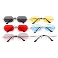 thumbnail image 2 of Rimless Sunglasses Polygon Cut Edge Punk Sun Glasses UV400 Protection Fashion Eyewear For Men Women Driving Travel Eyepiece, 2 of 9