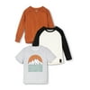 Little Star Organic Toddler Boy 3Pc Mixed Set T-Shirts, Size 12M- 5T