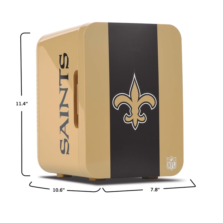 NFL New Orleans Saints Mini Fridge, Old Gold, 4L, 6 Cans - Walmart.com