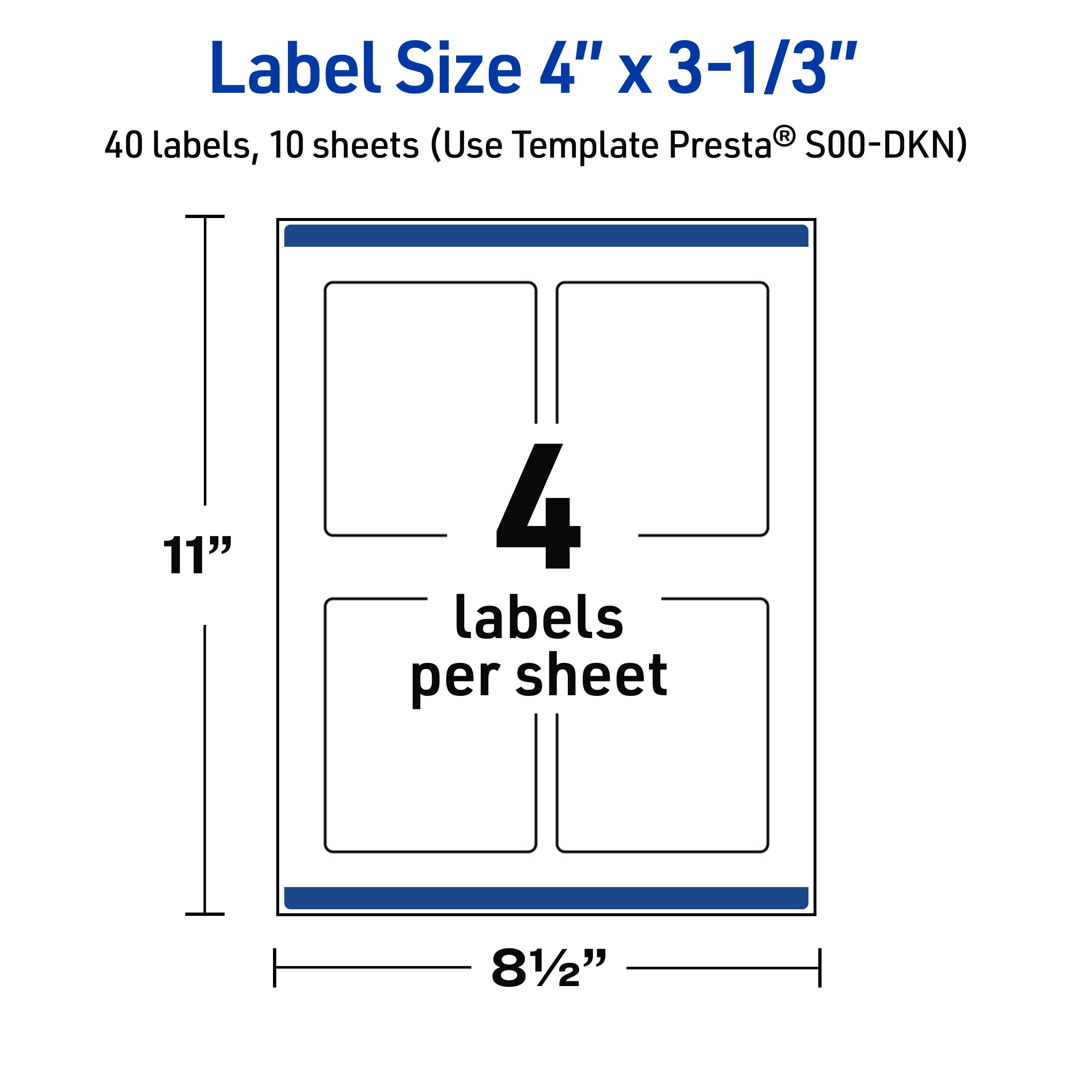 Avery 4" x 3-1/3" Labels, Black and White Polka Dots, 40 ct, Glossy, Black & White Polka Dots
