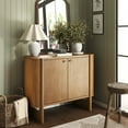 thumbnail image 2 of Nathan James Solace Mid Century Modern Cabinet, Storage Cabinet or Accent Cabinet with Doors with Solid Wood Legs and Adjustable Shelf, Light Brown, 2 of 6