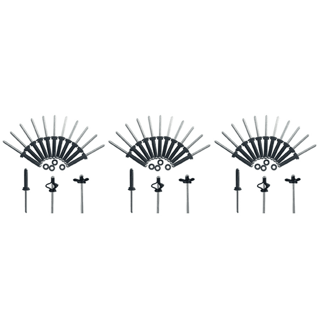 60 Pcs Tri-Grip Rivet with 60 O Rings Long Grip Tri-Fold Tri Bulb for Deep Water Installing Kayak, Canoe and Boat