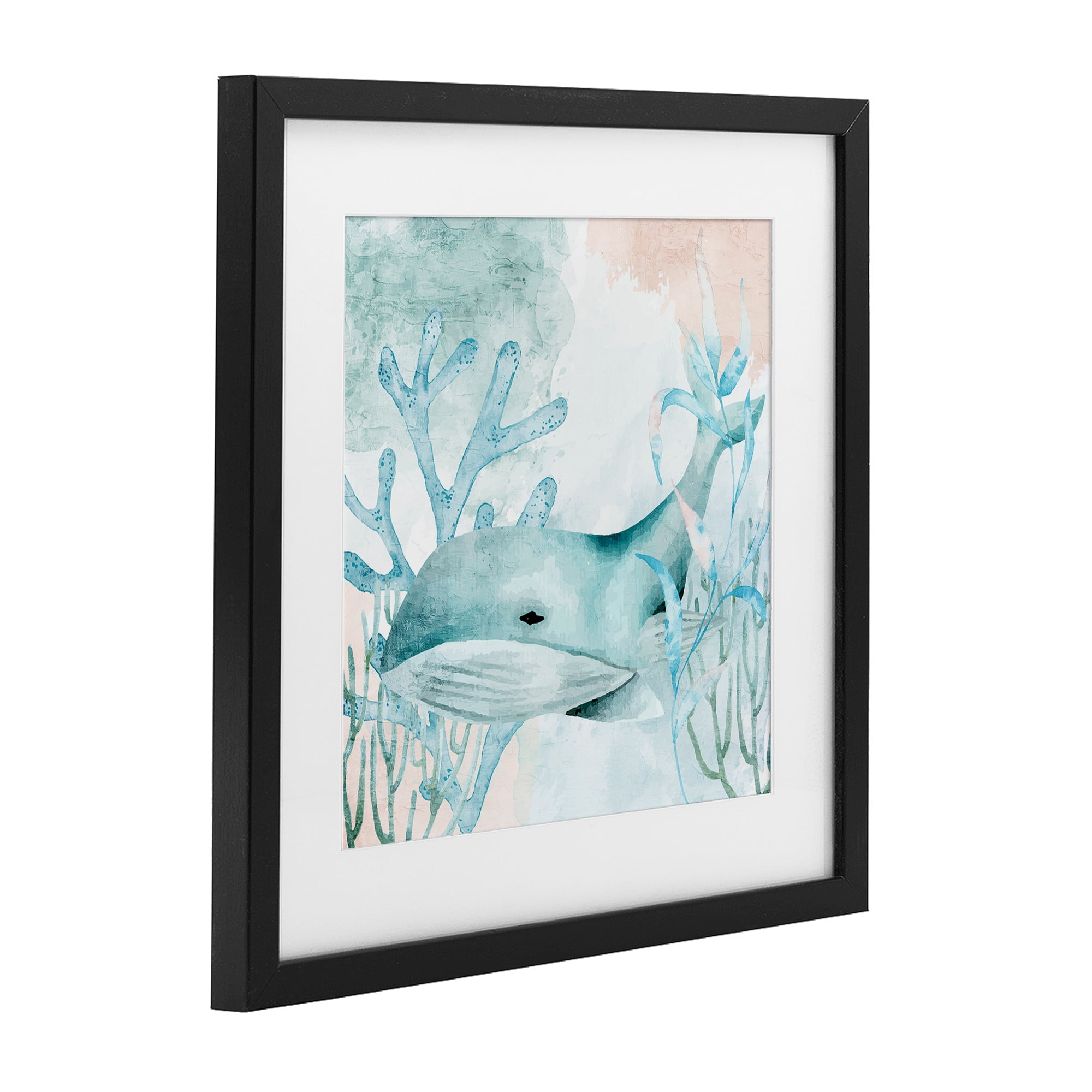 Stupell Industries Whale Sea Swim Black Framed Print Under Glass, design by Kim Allen