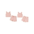 thumbnail image 2 of Suealasg 1-5 Years Toddler Baby Girls Shorts Set Sleeveless Solid Color Tank Tops + Ruffle Trim Shorts 2Pcs Kids Girls Summer Beach Vacation Clothes Set, 2 of 9