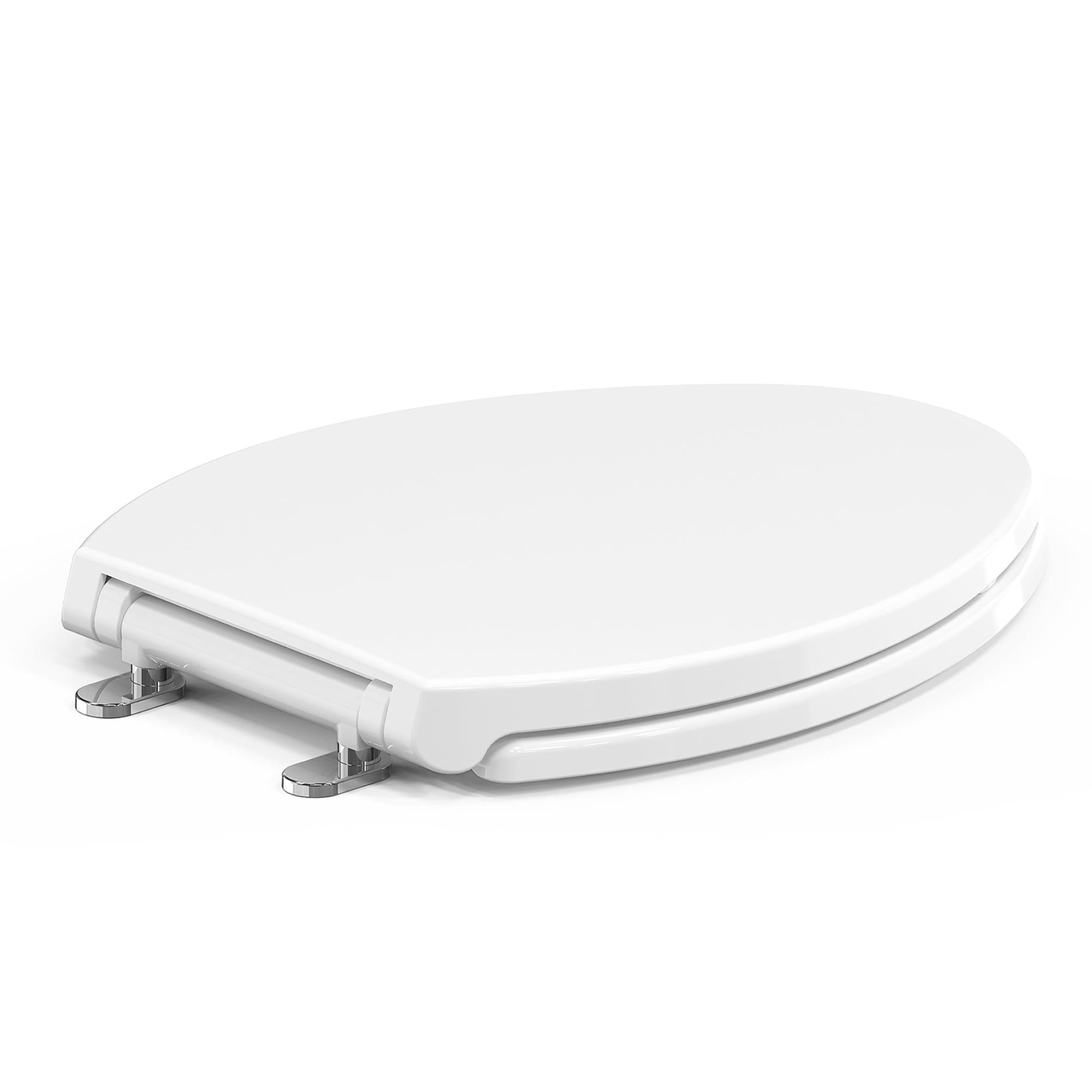 Topseat Plus Series Slow Close Toilet Seat Elongated, No-Slam, Magnetic Quick-Release for Easy Clean, Easy Installation, Secure-Grip Bumpers, Wobble-Free, Adjustable Fit, Plastic, White