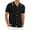 Black, variant on Mlzmgr Tops for Men Lapel Neck Button up Solid Color Comfy Knit Tee Shirts Casual Short Sleeve Blouse