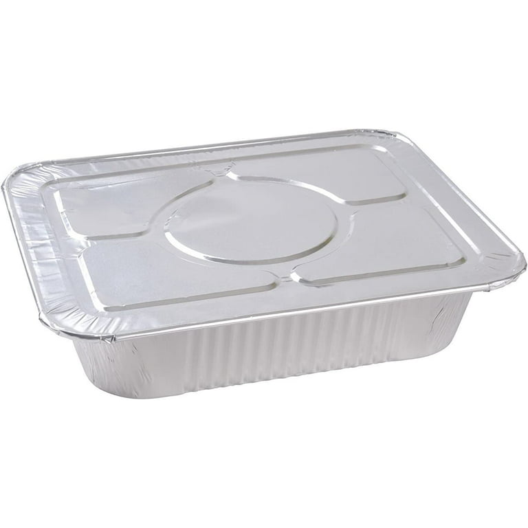 9X13 Disposable Aluminum Foil Pans with Lids [25 Sets] Large Baking Pan  Trays