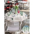 thumbnail image 6 of Outdoor Tablecloth with Umbrella Hole Zipper Blue Floral Spring Round Tablecloth 54" Waterproof Outside Table Cloth Summer Farmhouse Botanical Wooden Patio Table Cover Tablecloths for Picnic Party, 6 of 8