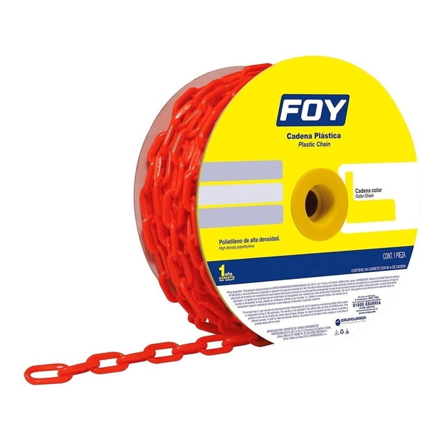 Cadena Plástica 8Mm 5/16 25m Color Rojo 143430 Foy