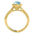 thumbnail image 4 of Aonejewelry 1.55 Ct. Ttw Diamond and Pear Shaped Blue Topaz Ring in 10K Yellow Gold, 4 of 4