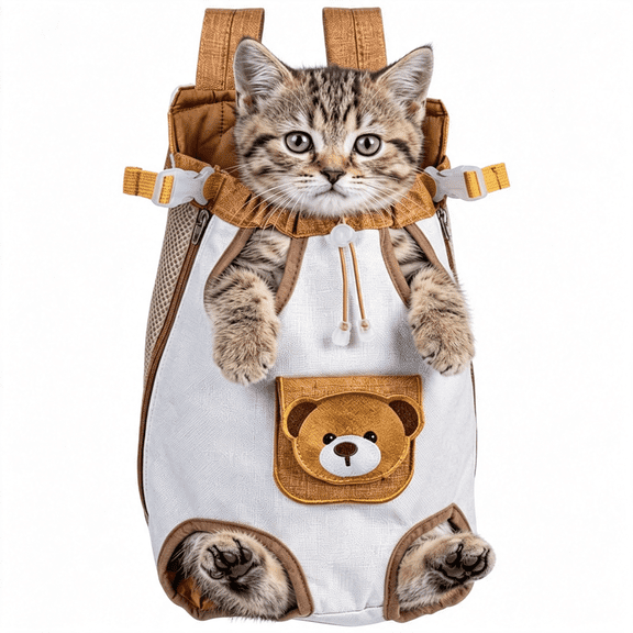 GASTROPOD Cat Carrier,Breathable Leg-Out Pet Chest Carrier,Adjustable Buckle Drawstring,Small Animal Travel Bag for Kitten Puppy Walking Hiking(S: for Pets Weighing 0.45 – 1.81 Lbs)
