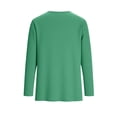 thumbnail image 6 of XPMWRP Womens V Neck Peplum Tunic Ruched Drawstring Front Long Sleeve Babydoll Solid Color Casual Flowy Blouse Tops Green XL, 6 of 9