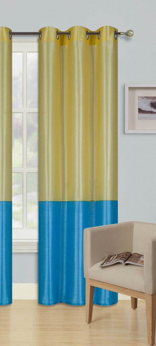 1Pc Yellow Turquoise (Eid) Lined Foam Backing Blackout ...