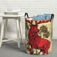 thumbnail image 6 of Fuzoiu Mythical Red Stag Illustration Print Circular Hamper,Laundry Basket with Handle,Collapsible Laundry,Dirty Clothes Storage Basket,for Bedroom Bathroom Dorm Living Room-Medium, 6 of 6