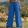 thumbnail image 6 of Women's Plus Size 100% Cotton Casual Pants Loose Fit Solid Color Comfortable Everyday Wear, 6 of 8