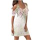 thumbnail image 2 of ICHUANYI Clearance Women‘s Summer Dresses Print Short Sleeve Off Shoulder Round Neck Dress(White, XXL) ICHUANYI WER2023080812091, 2 of 5