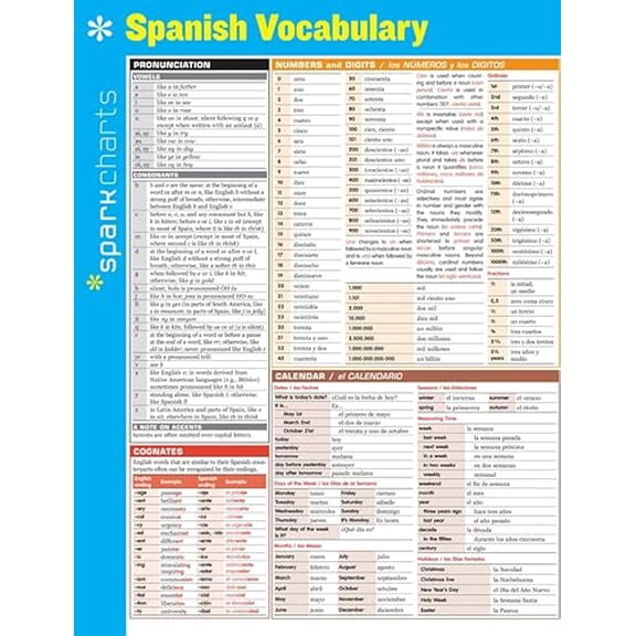 Pre-Owned Spanish Vocabulary Sparkcharts (Misc.) 1411470842 9781411470842