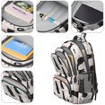 thumbnail image 4 of Black Cat and Paw Print Beige Pattern Backpack for School, Cute School Bag with Adjustable Shoulder Straps and Padded Back, 16.9"x12.6"x5.9", 4 of 5
