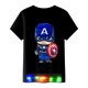 thumbnail image 1 of Ropa de dibujos animados de Disney, camiseta de Capitán América para niños, camiseta de verano, camisetas de manga corta con luz LED para niñas, camisetas para niños pequeños White9T Gao Jinjia LED, 1 of 2