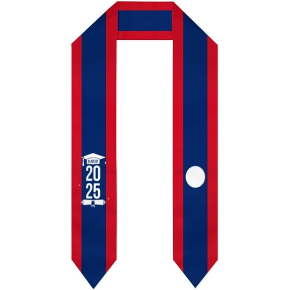 Class of 2025 Laos Flag Graduation Stoles Shawls Sash International Study Graduate Scarves