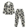 thumbnail image 4 of DISNIMO Cat Print Women's 2 Piece Lounge Sets Casual Fashion Sleepwear Button Down Nightwear Long Sleeve Loungewear with Long Pajama Pants, 4 of 6