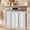 Gray, variant on Simple Vertical Stripes Oven Skirt for Farmhouse Kitchen Décor, Modern Minimalist Lines Pink Oven Curtain Tie Top Decorative Stove Skirt, Cabinet Dish Washer Curtains with 8 Ribbon Ties 32"x24"