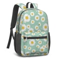 thumbnail image 2 of Daisy Pioneer Flower Green Pattern 17" School Backpacks for Teens,Waterproof Oxford Fabric,S-Shape Padded Straps for School,Travel,Hiking,Camping, 2 of 6