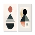 thumbnail image 2 of Designart "Visionary Retro Moon in Geometric Minimalism VI" Transitional Wall Art Set Of 2 - Abstract Pink Canvas Set For Living Room Decor, 2 of 6
