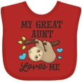 thumbnail image 3 of Inktastic My Great Aunt Loves Me with Sloth and Hearts Boys or Girls Baby Bib, 3 of 4