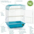 thumbnail image 3 of HomeStock Rustic Retreat Top Bird Cage with Durable Metal Construction, Spacious Interior, and Convenient Top Access-Color:Teal,Size:Flat Top, 3 of 10