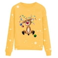 thumbnail image 4 of Women T-Shirt For Christmas Cute Cartoon Elk Graphic Long Sleeve Crewneck Pullover Shirts Holiday T Shirts, 4 of 4