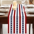thumbnail image 3 of Coastal Turtle 108 Inch Table Runner, Red Stripe Black White Geometric Ocean Farmhouse Dresser Scarf Cotton & Linen Tablerunner for Dining/Kitchen Island/Holiday Party Décor 13" x 108", 3 of 9