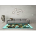 thumbnail image 3 of Ahgly Company Indoor Round Abstract Light Blue Contemporary Area Rugs, 3' Round, 3 of 4