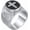 Silver, variant on Men's Black Vintage Cross Prayer Ring,Stainless Steel,Single Piece for Daily Wear