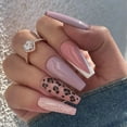 thumbnail image 6 of 24pcs Long Ballet False Nail Full Cover Fake Nail Grey White Marble Design Nails Tip French Coffin Nails Press On Nails, 6 of 6