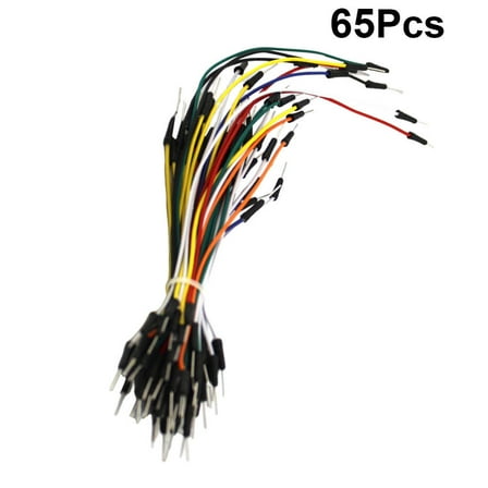 FELTECHELECTR 65Pcs Assorted Color Round Head Breadboard Jumper Wires Kit for DIY Projects and Electronic Experiments