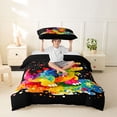 thumbnail image 2 of Metsweet Watercolor Dino Twin Duvet Cover, Gradient Starry Sky Twin Bedding, Pink Black,Black Reversible,2pcs,1 Duvet Cover and 1 Pillowcase, 2 of 6