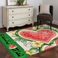 thumbnail image 3 of Welcome Summer Watermelon Area Rugs 3'x5', Washable Small Throw Rugs for Living Room Bedroom, Love Heart Fruits Flowers Leaves Indoor Outdoor Rug Non-Slip Low Pile Carpet Runner Reversible Floor Mats, 3 of 8