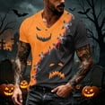 thumbnail image 5 of T Shirts for Men Halloween Print Short Sleeve V Neck Tees Pull on Funny Causal Shirts, 2XL, 5 of 7
