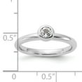 thumbnail image 2 of Sterling Silver Low 4mm Round White Topaz Ring, 2 of 5