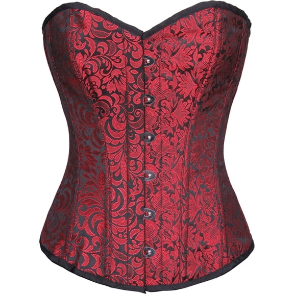 Womens Romance Red Charlene Fullbust Rear Lacing Costume Corset Small 24-26