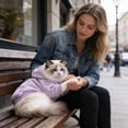 thumbnail image 6 of Cozy Dog Basic Hoodie Ultra-Soft Puppy Cold Weather Coat with Pocket Breathable Pet Sweater Comfort Pet Coat Warm Stylish Sweatshirt for Furry Friend French Bulldogs Pitbull Puppy Purple,S, 6 of 6